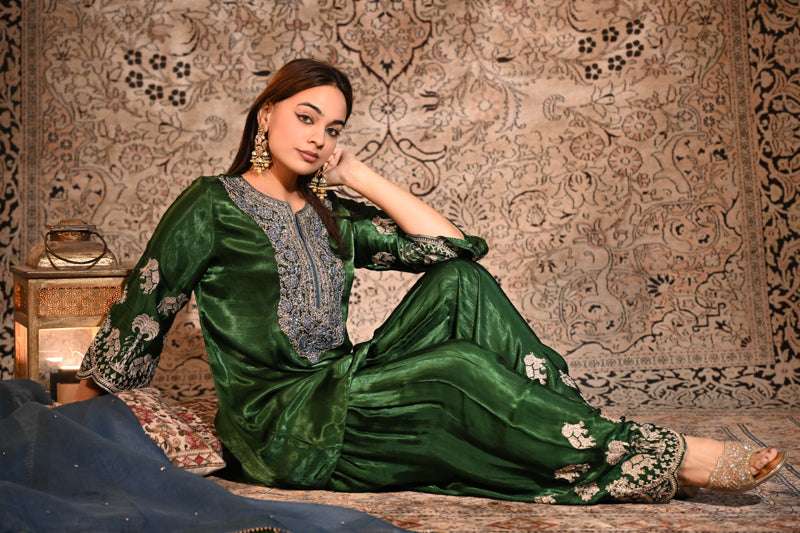 Emerald Noor Velvet Suit Set