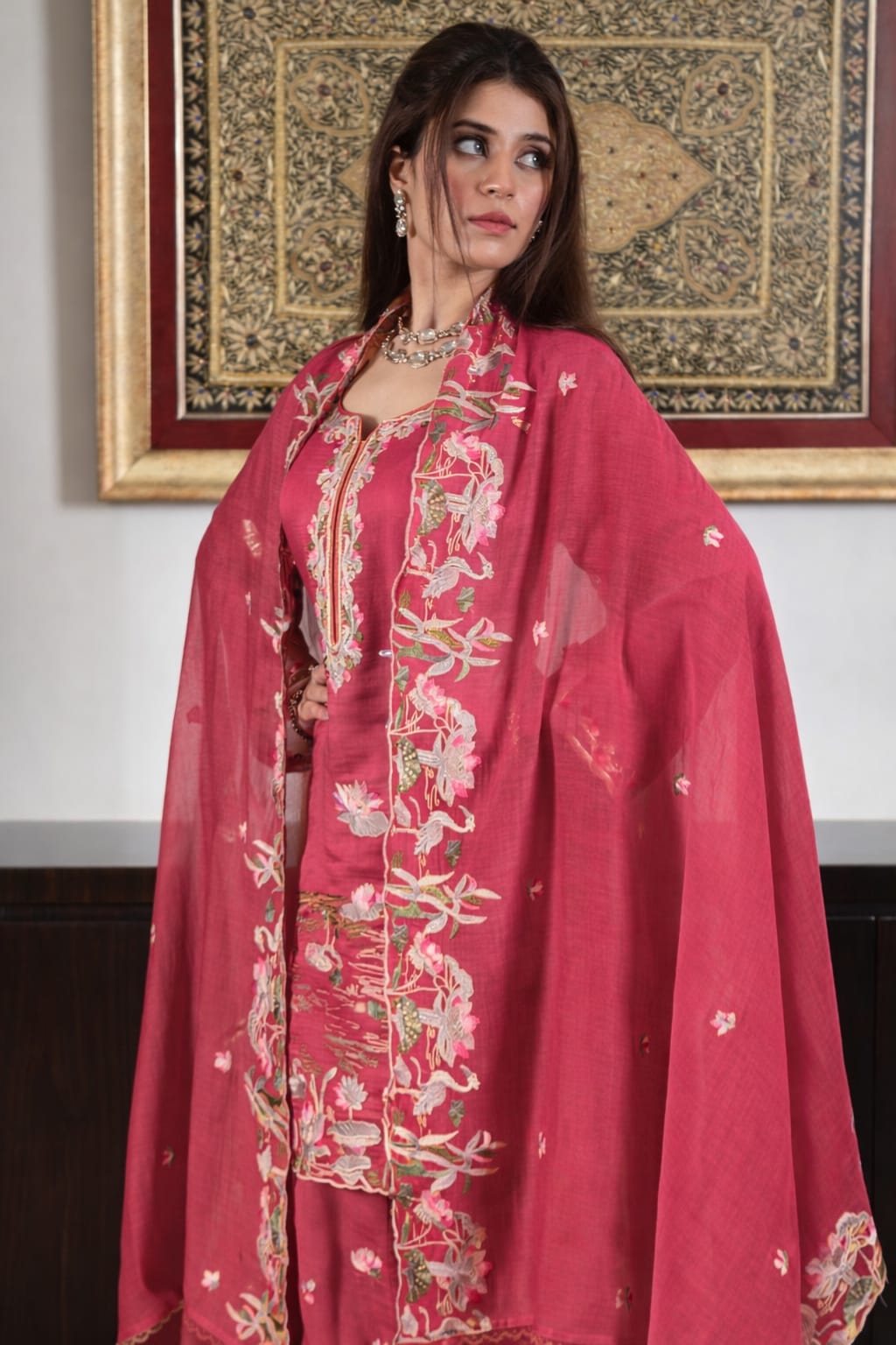 Noor Pure Mul Chanderi Embroidered Sharara Set – Sunflower Yellow